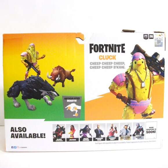 FORNITE BEAST BATTLES WILDLIFE 3 Figure Pack CLUCK VS BOAR WOLF 4" - Picture 3 of 4